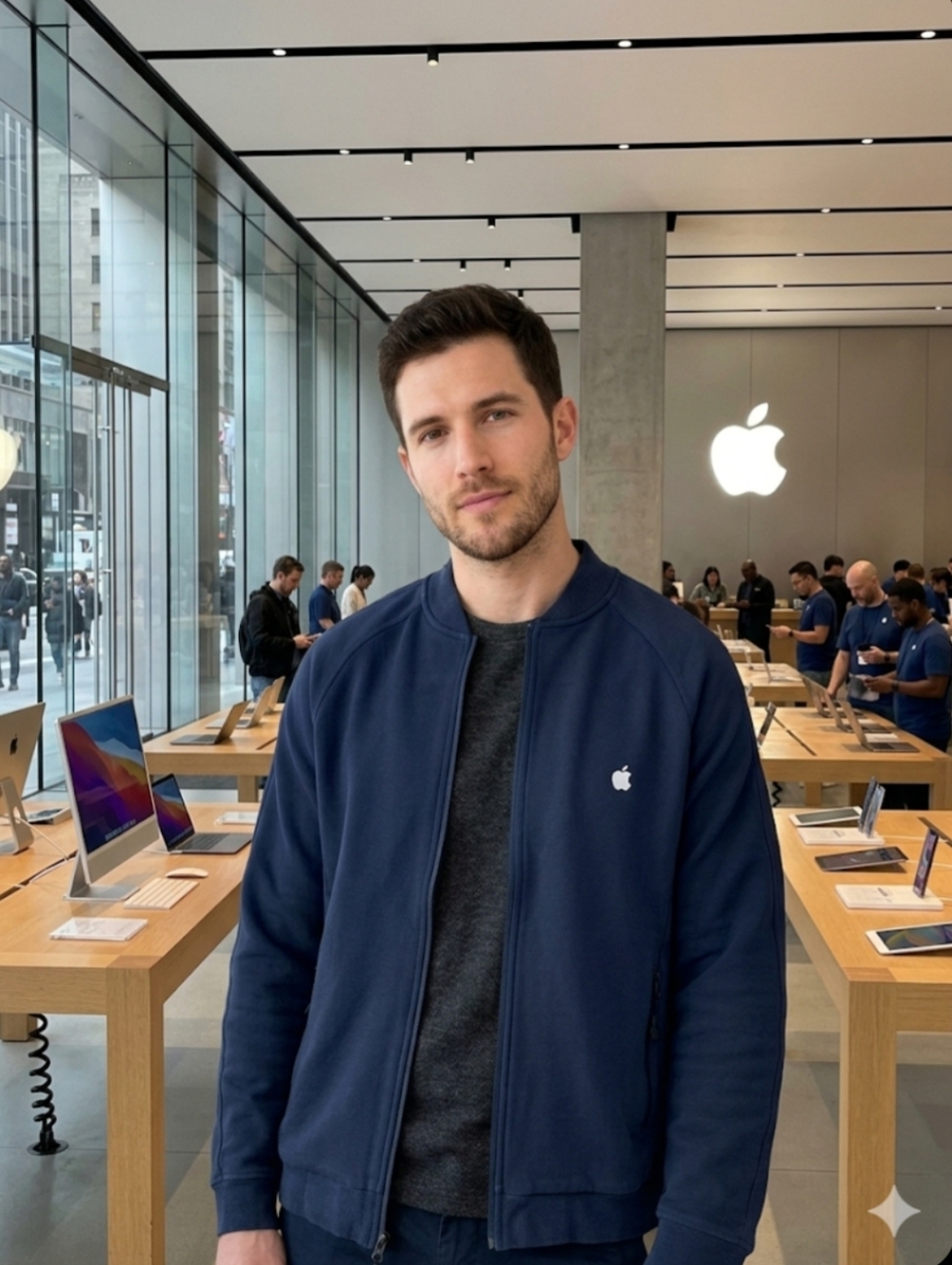 Apple Jacket Mens S Full Zip Employee Uniform Tech Wear Pocket D Rings Workwear